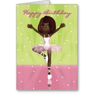Ballet Dancer Birthday Card   African American Bal