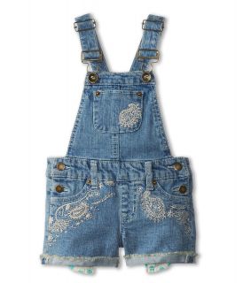 Lucky Brand Kids Embroidered Denim Shortall Girls Clothing (Blue)