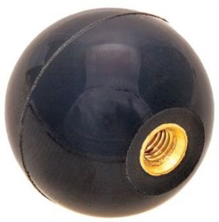 1 3/8 dia., 3/8 16 thds Brass., Black Phenolic Plastic Ball Knob   Inch (1 Each) Female Ball Knobs