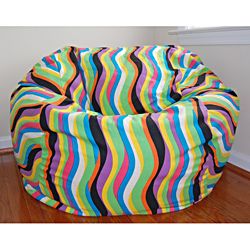 Ahh Products 36 inch Wide Wavelength Jelly Bean Cotton Washable Bean Bag Chair