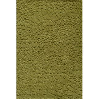 Hand loomed Loft Stones Apple Green Wool Rug (2 X 3)
