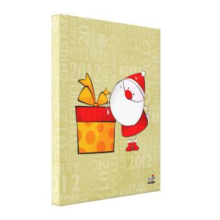 Lovely Papa Noel with a Gift Gallery Wrap Canvas