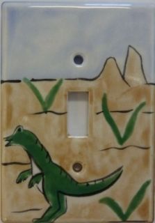 Ceramic Switch Plate Cover Dinosaur   Single Switch Plates  