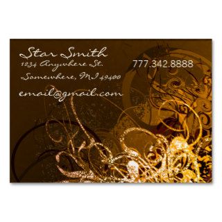 Swirly Florals Chocolate and Orange Sherbert Business Card