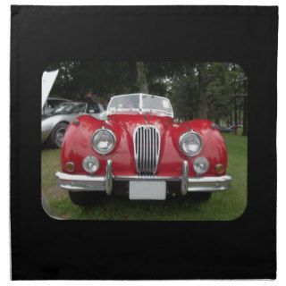 XK 140 Front chrome grill view with headlights Printed Napkin