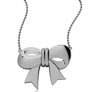 silver bow pendant by flawless jewellery