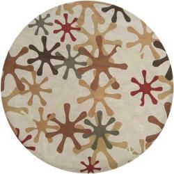 Hand tufted Whimsy Off Beige Wool Rug (99 Round)