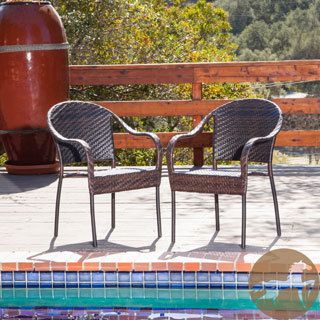 Christopher Knight Home Fully Assembled Sunset Outdoor Tight weave Wicker Chair (set Of Two)