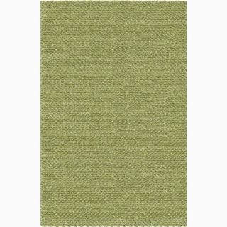 Handwoven Light Green Mandara New Zealand Wool Area Rug (79 X 106)