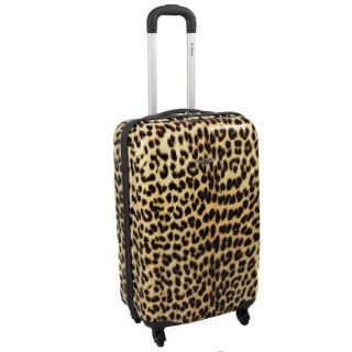 Rockland Designer Leopard 20 inch Lightweight Hardside Carry On Spinner Upright Suitcase