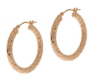 EternaGold 1 Diamond Cut Hoop Earrings 14K Gold —