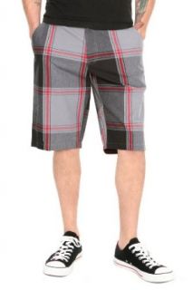 Black Grey And Red Plaid Shorts Size  28 at  Mens Clothing store