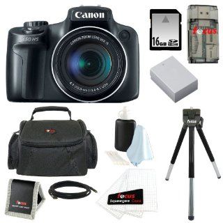 Canon PowerShot SX50 HS 12.1 MP Digital Camera with 50x Optical IS Zoom + NB 10L Battery + 8pc Bundle 16GB Deluxe Accessory Kit  Point And Shoot Digital Camera Bundles  Camera & Photo