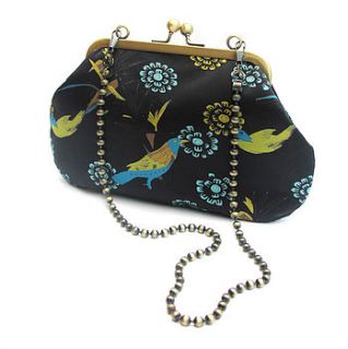 japanese birds silk evening bag by bleuet textiles