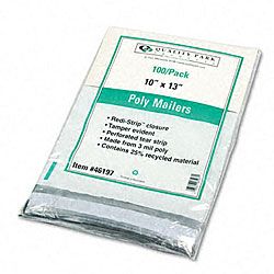 Recycled Plain Self sealing White Poly Mailers With Redi strip Closure   100/pack