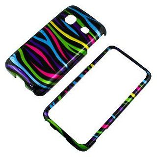 Zebra Stripes (Rainbow/Black) Protector Case for Samsung Galaxy Prevail M820 Cell Phones & Accessories