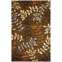 Handmade Soho Brown/multi New Zealand Wool Floral Rug (36 X 56)