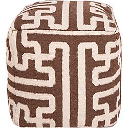 Decorative Argyle Brown Pouf