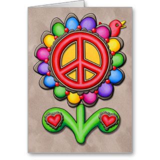 Peace Sign Flower Card