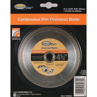  Continuous Rim Dry Cutting Diamond Blade — 4 1/2in. Dia.  Diamond Blades
