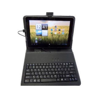 Acer Iconia A200 10.1" Faux Leather Case with Built in USB Keyboard and Kick Stand   Custom Designed By GSAstore. New Model with Stylish Litchi Grained Lether & Snap Button and TAB on Top. Compatible with Android 4.0 Ice Cream. Acer A200 10.1 Tabl