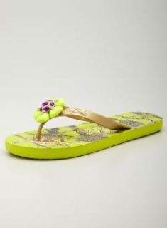 Miss Trish Beaded Flower Flip Flop Sandals