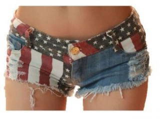Nsstar Sexy Girls American Us Flag Mini Jeans Shorts