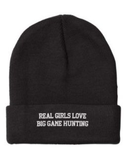 Fastasticdeal Real Girls Love Big Game Hunting Embroidered Beanie Cap Clothing