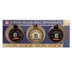 Detroit Tigers Glass Ornaments (Pack of 3) Forever Collectibles Baseball