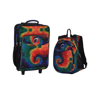 O3 Kids Tie Dye Pre school 2 piece Backpack And Suitcase Carry On Luggage Set