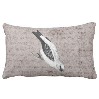 Vintage Pine Grossbeak Bird   Antique Birds French Throw Pillow
