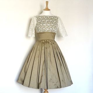 damask 1940's style tea dress by dig for victory