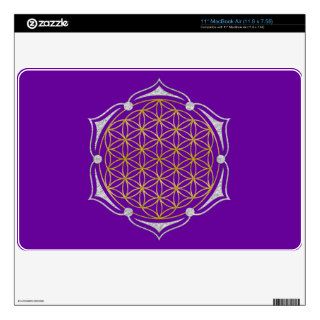 Flower Of Life   Lotus gold silver Decals For MacBook