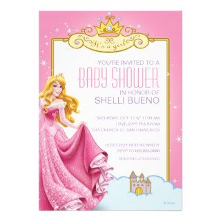 Disney Princess Aurora It's a Girl Baby Shower Personalized Invites