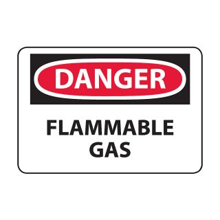 Osha Compliance Danger Sign   Danger (Flammable Gas)   Self Stick Vinyl
