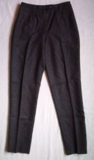 Harve Benard Wool Extend Tab Flat Pants, Size 4, Charcoal