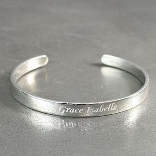 personalised child's silver bracelet by hersey silversmiths