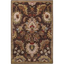 Hand knotted Multicolored Floral Ashland Wool Rug (5 X 8)