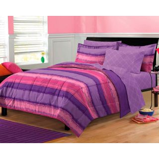 Chf Industries Tie Dye Purple/pink 7 piece Bed In A Bag With Sheet Set Multi Size Twin