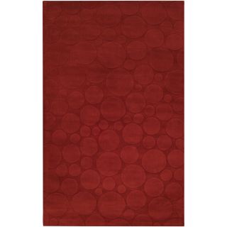 Candice Olson Loomed Red Scrumptious Geometric Circles Wool Rug (33 X 53)