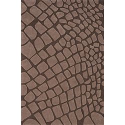 Hand tufted Stones Brown Rug (5 X 76)