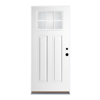 Therma Tru Benchmark Doors Craftsman 6 Lite Clear Outswing Fiberglass Entry Door (Common 80 in x 32 in; Actual 80 in x 33.5 in)