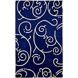 Hand tufted Archer Blue Wool Rug (4 X 6)