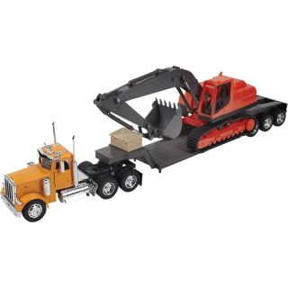 New Ray Die-Cast Truck Replica — Peterbilt Big Rig with Backhoe, 132 Scale, Model# 11283  Peterbilt Collectibles