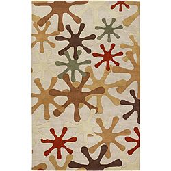 Hand tufted Whimsy Off Beige Wool Rug (8 X 11)