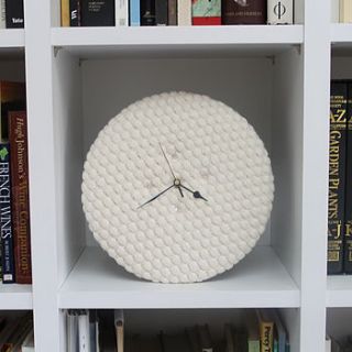 'puck' textured bobble knit clock by melanie porter