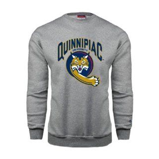 Quinnipiac Champion Grey Fleece Crew 'Quinnipiac University'  Sports Fan Sweatshirts  Sports & Outdoors