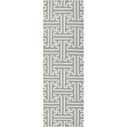 Smithsonian Hand woven Gray Anchorage Wool Rug (26 X 8)