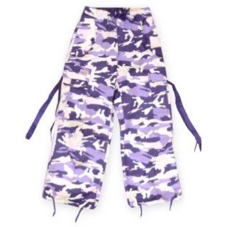 Kids Unisex Basic UFO Pants (Purple Camo) (4 (Fits an 18 20 inch Waist)) Clothing