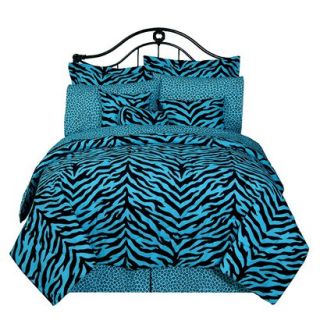 Zebra Complete Bed Set   Blue/ Black